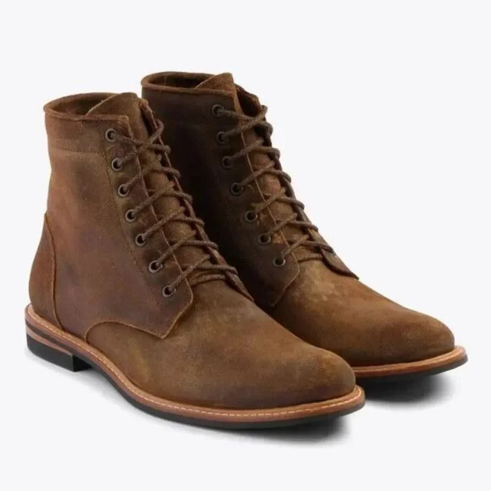 NISOLO MEN'S ANDRES‎ SUEDE BOOTS WAXED BROWN SZ 12 $280 NIB